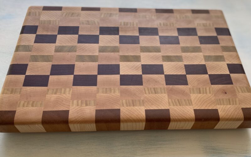 End Grain Board Made With Multiple Woods